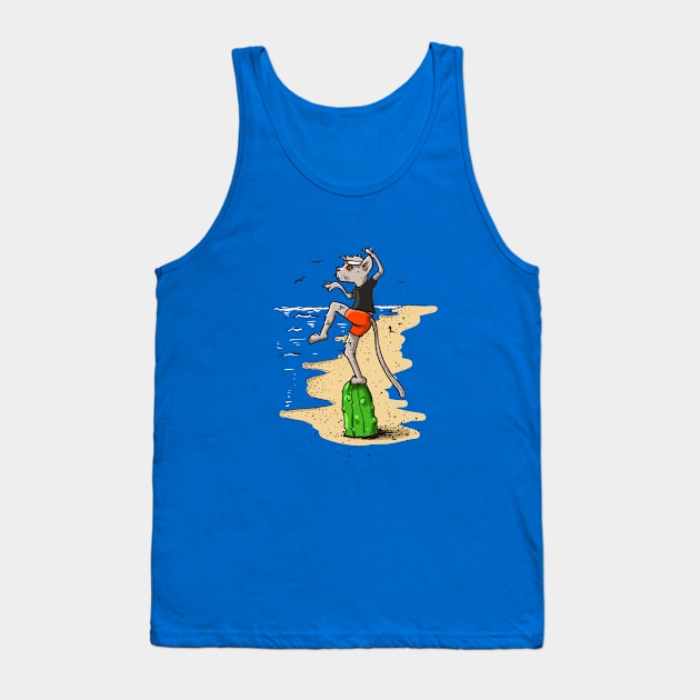 Cats And Cucumbers Karate Cat Tank Top by FunSizedDesign